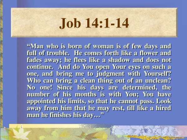 Job 14:1-14