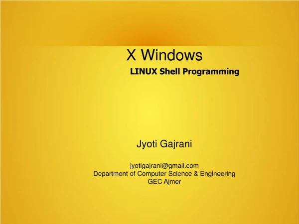 LINUX Shell Programming