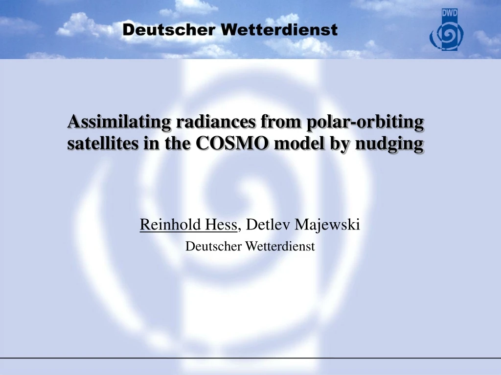 assimilating radiances from polar orbiting