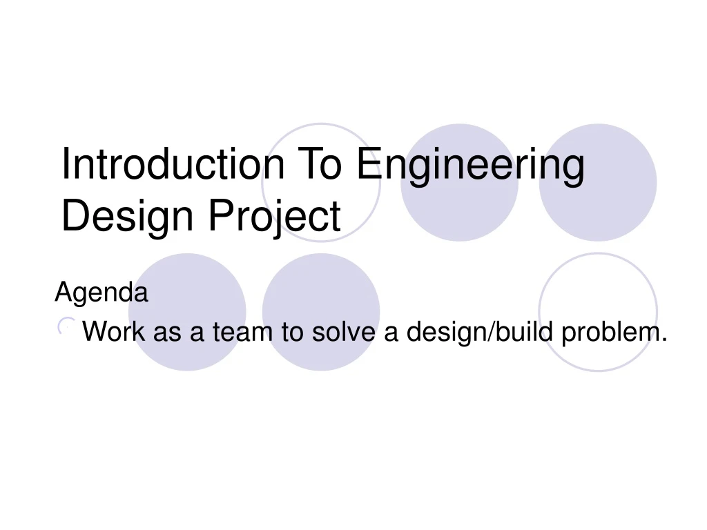 introduction to engineering design project