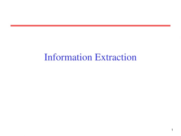 Information Extraction