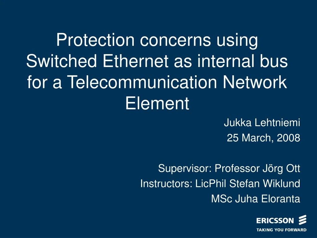 protection concerns using switched ethernet as internal bus for a telecommunication network element