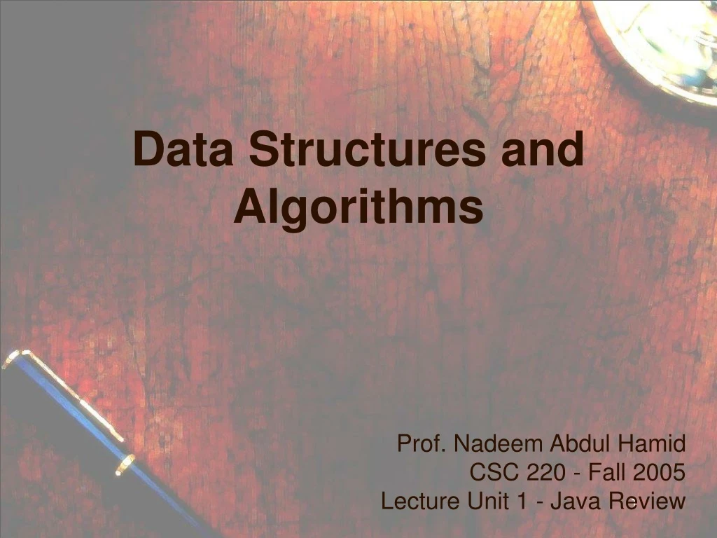 data structures and algorithms