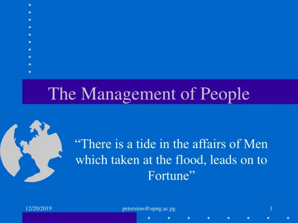 The Management of People