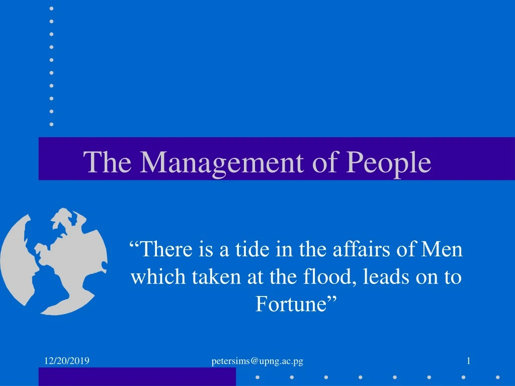 the management of people