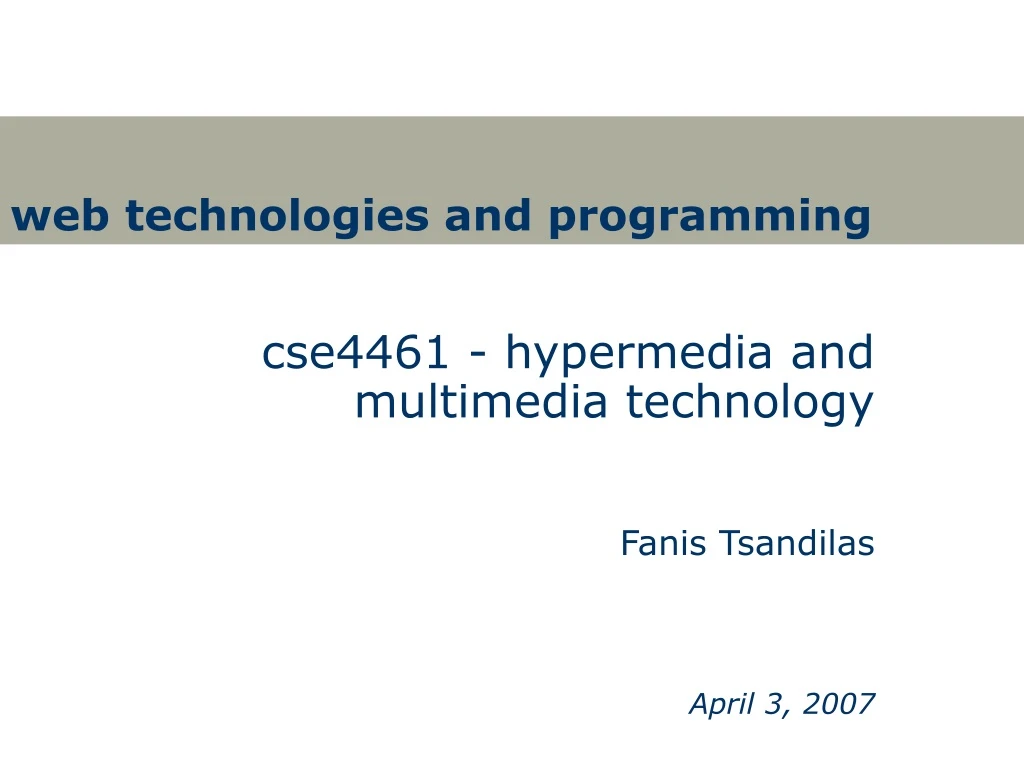 web technologies and programming