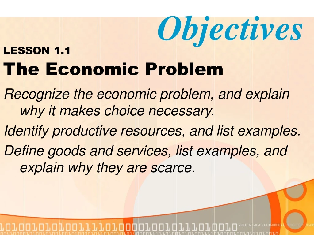lesson 1 1 the economic problem