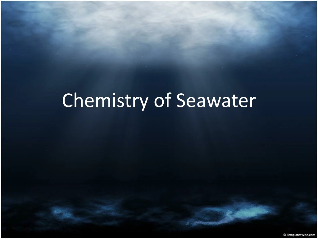 chemistry of seawater