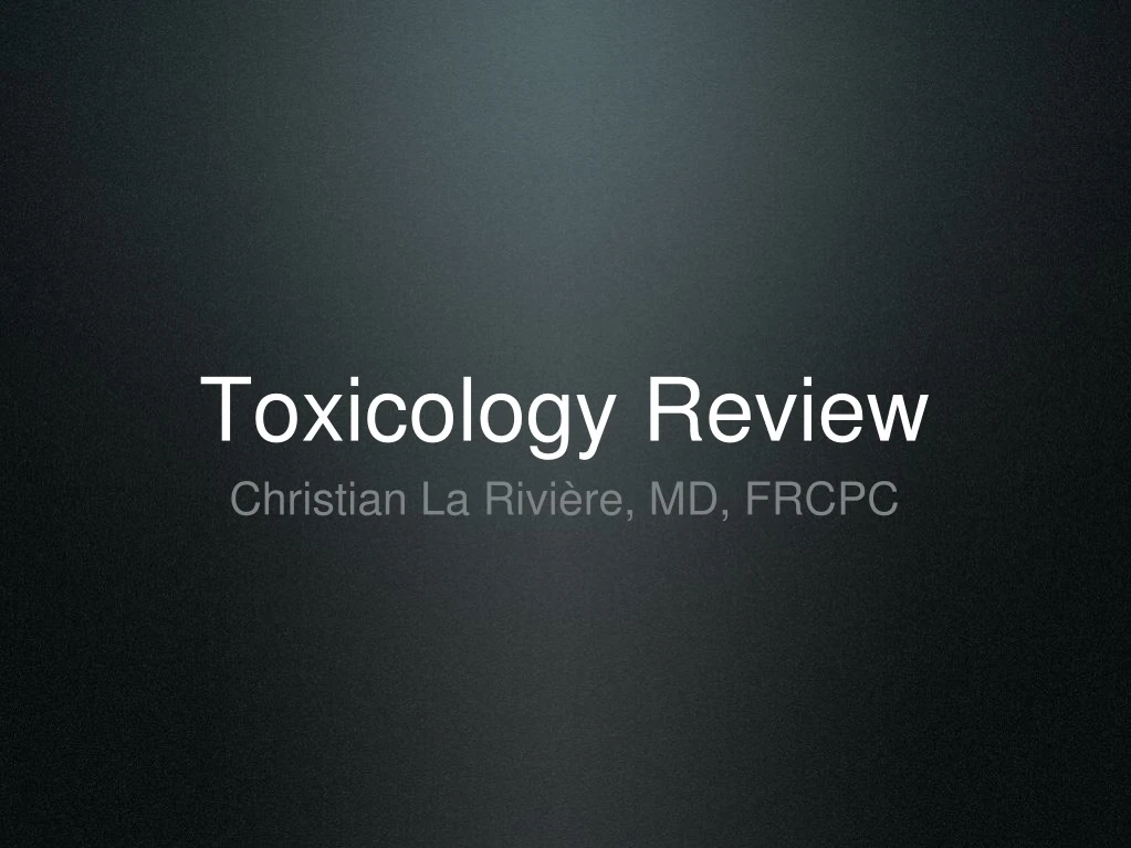 toxicology review