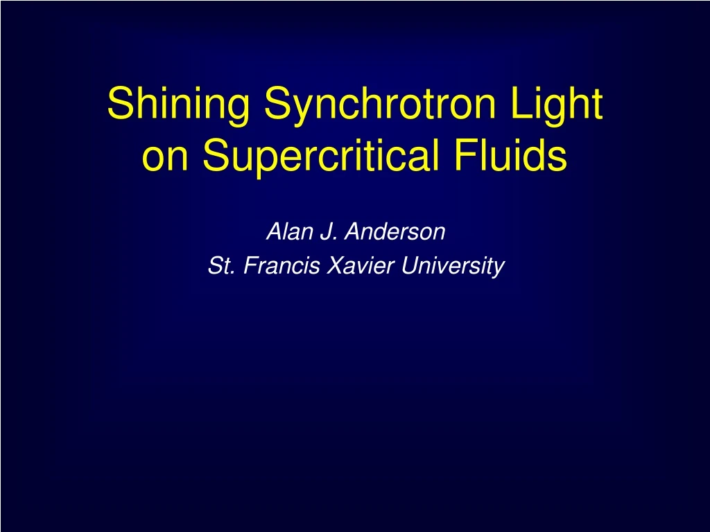 shining synchrotron light on supercritical fluids