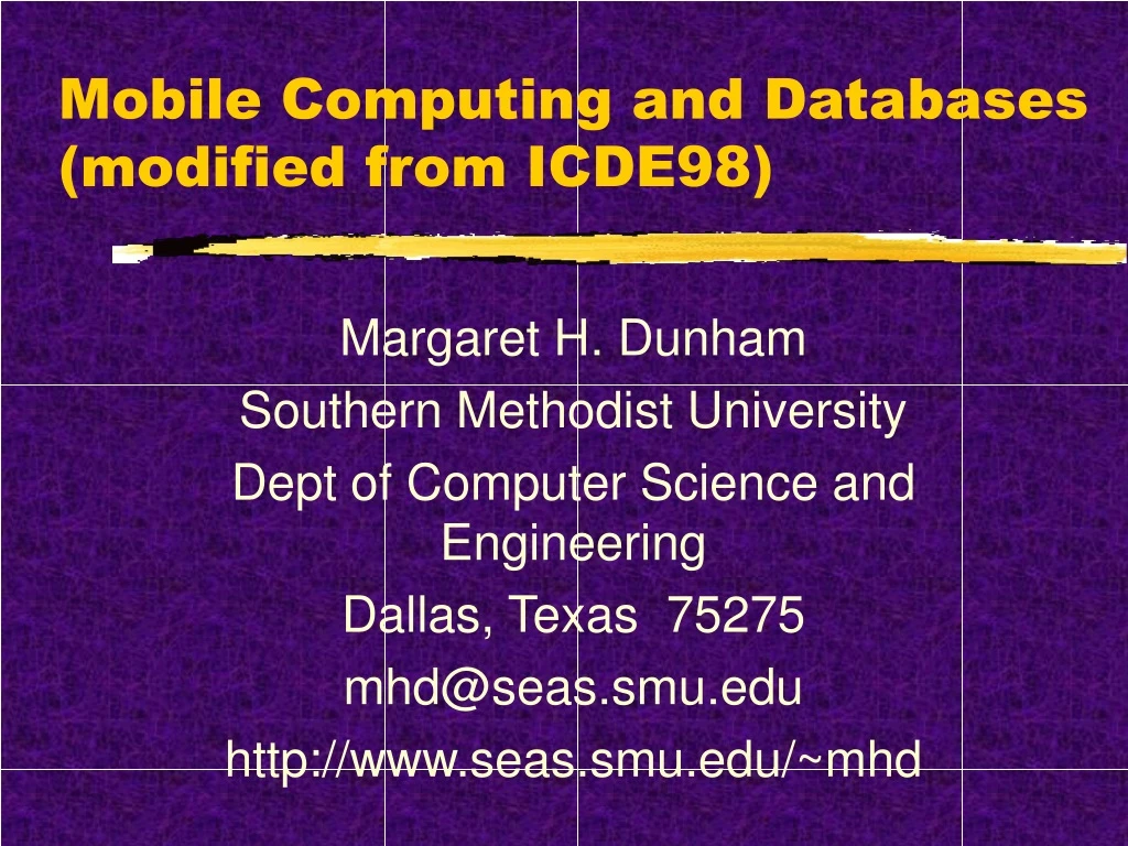 mobile computing and databases modified from icde98