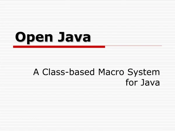 Open Java