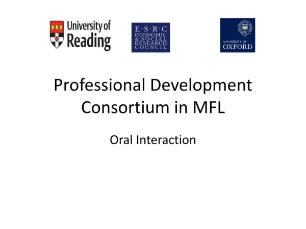 Professional Development Consortium in MFL