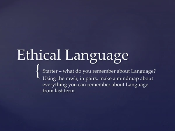 Ethical Language