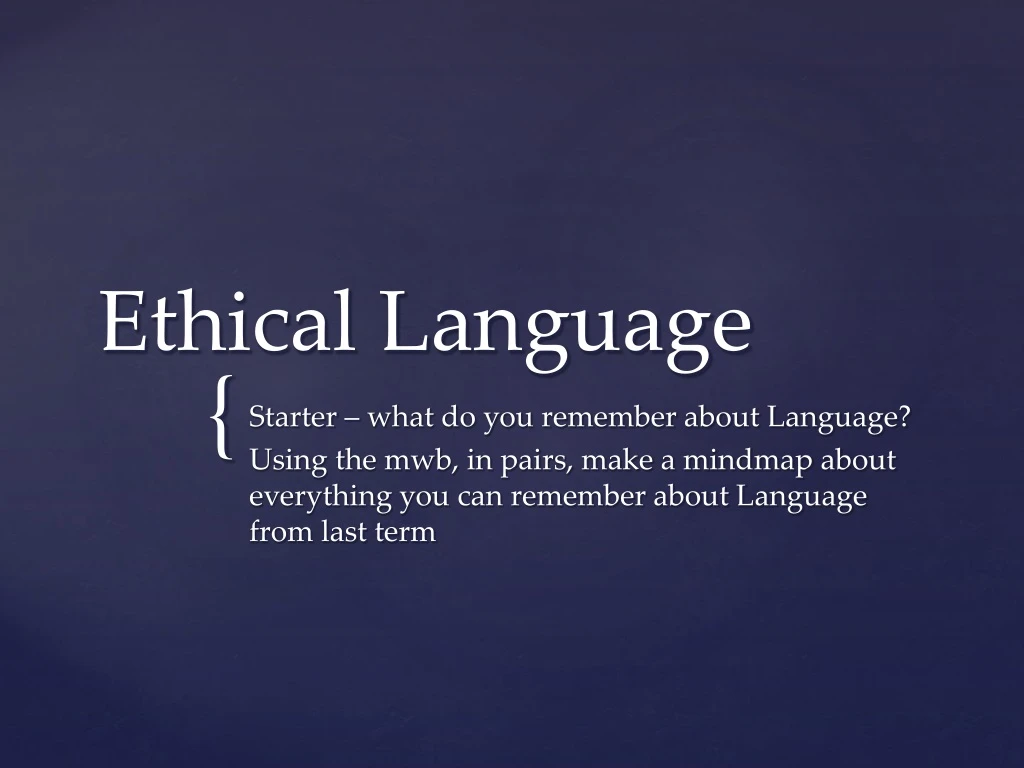 ethical language