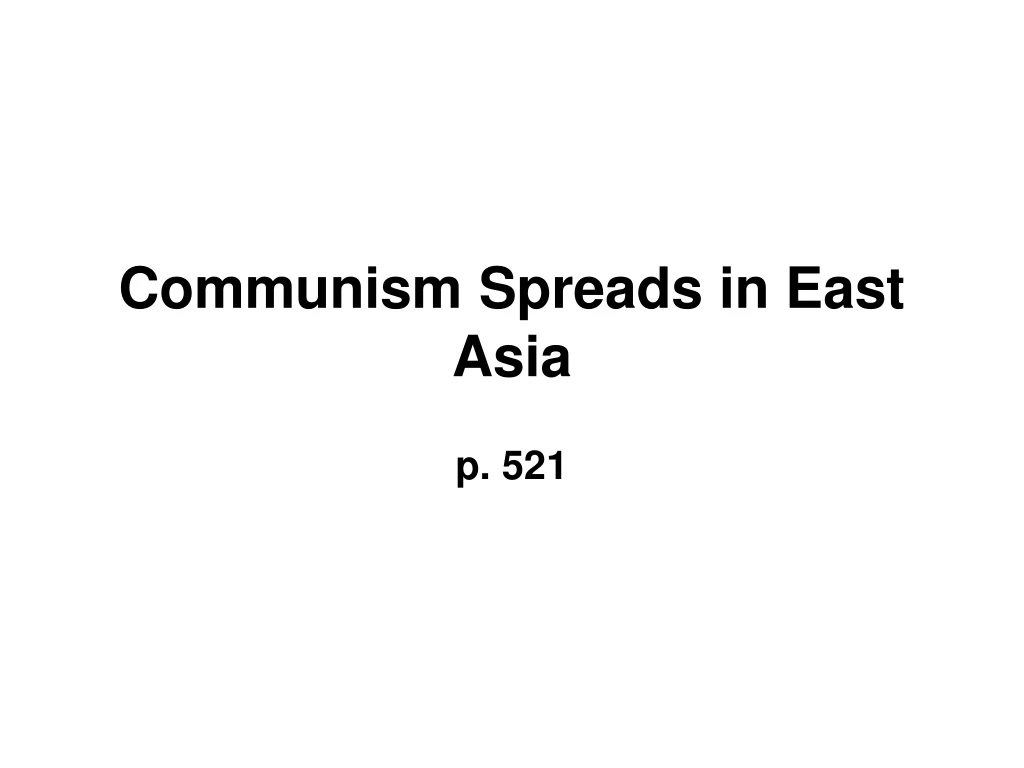 communism spreads in east asia