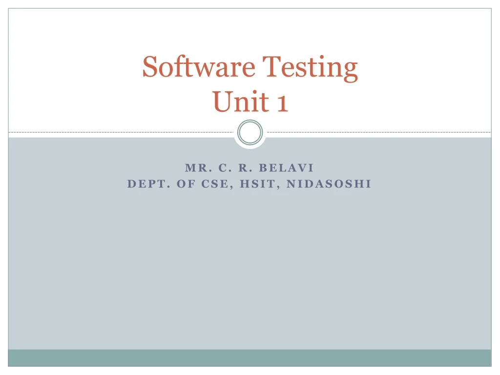 software testing unit 1