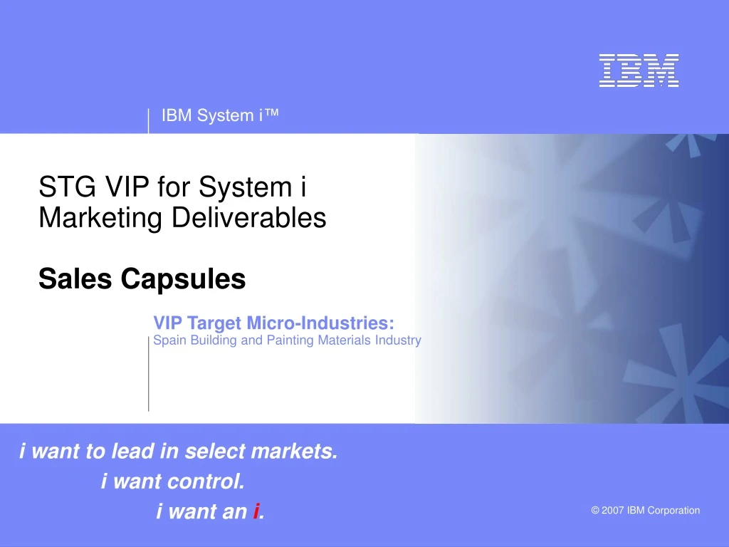 stg vip for system i marketing deliverables sales capsules