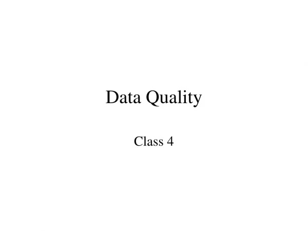 Data Quality