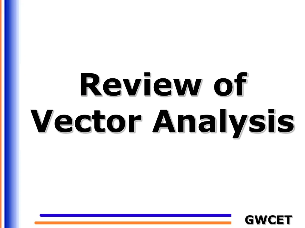 review of vector analysis