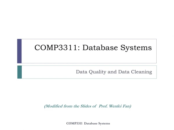 COMP3311: Database Systems