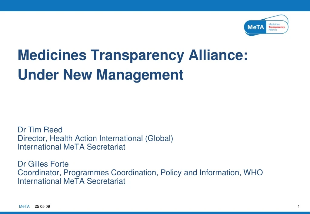 medicines transparency alliance under