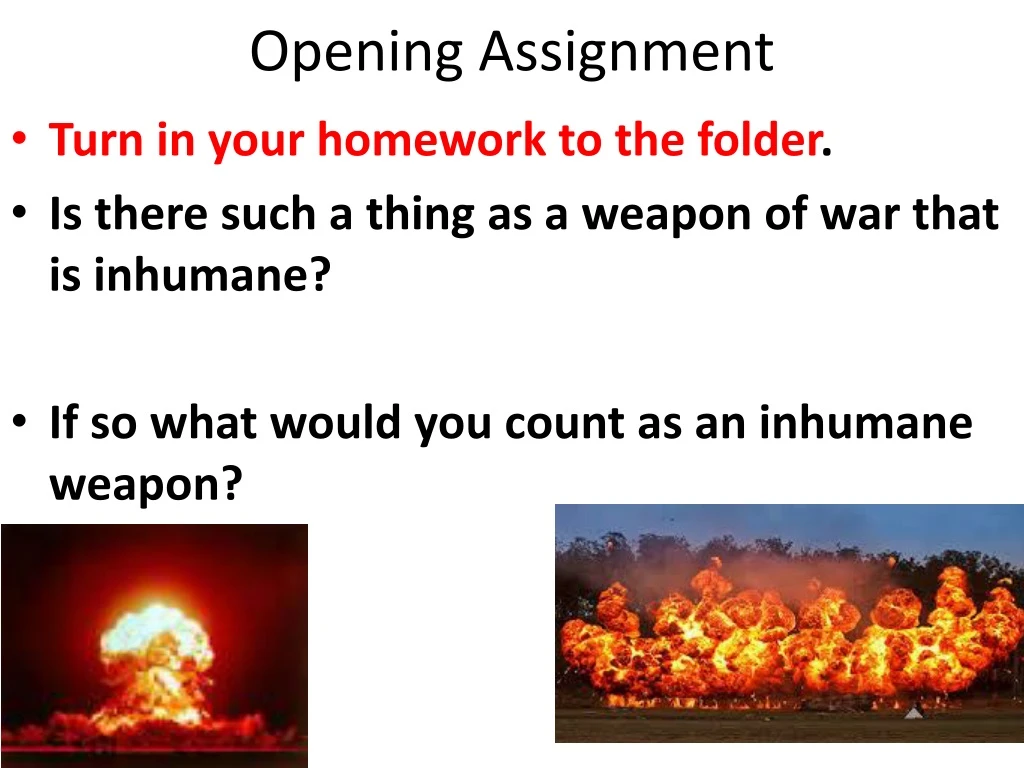 opening assignment