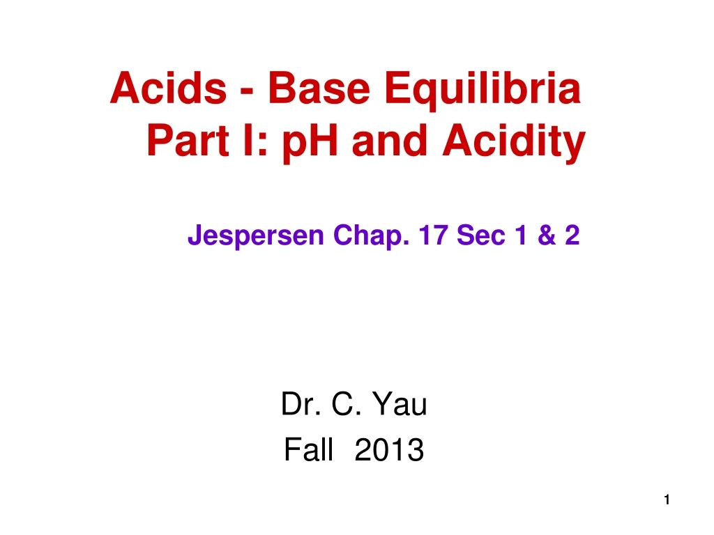 acids base equilibria part i ph and acidity