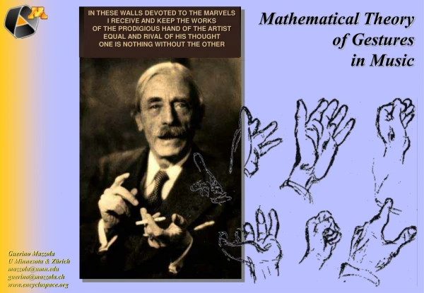 Mathematical Theory  of Gestures  in Music