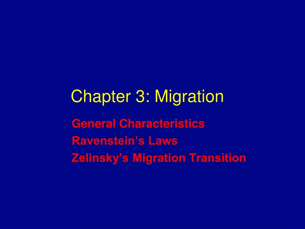 chapter 3 migration