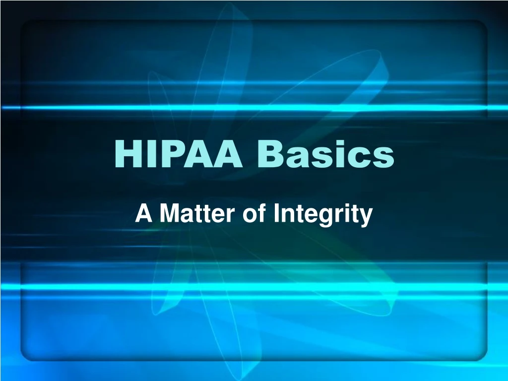 hipaa basics