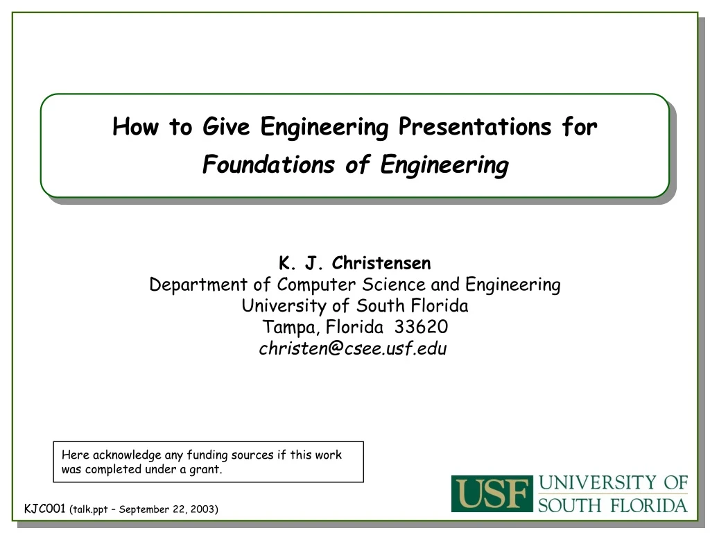 how to give engineering presentations
