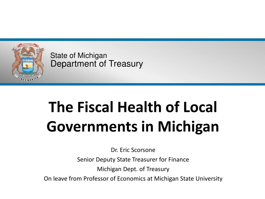 the fiscal health of local governments in michigan