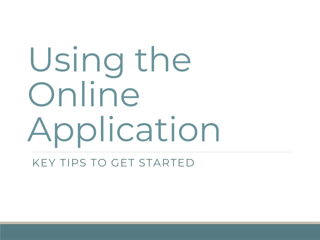 using the online application