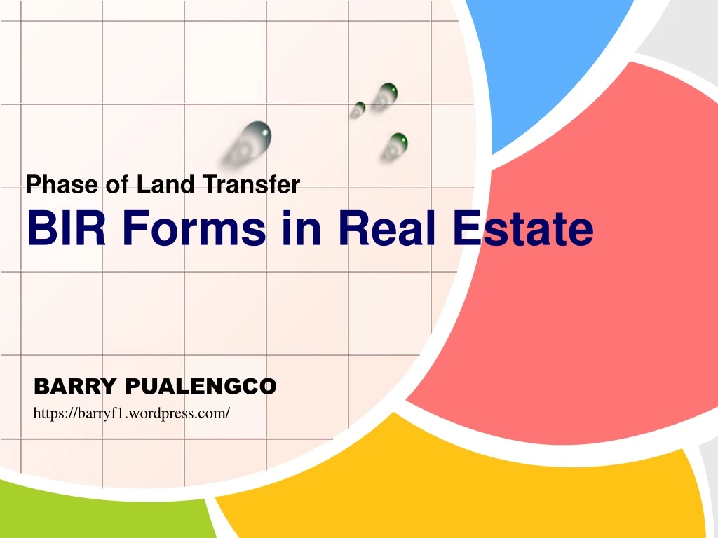 phase of land transfer bir forms in real estate
