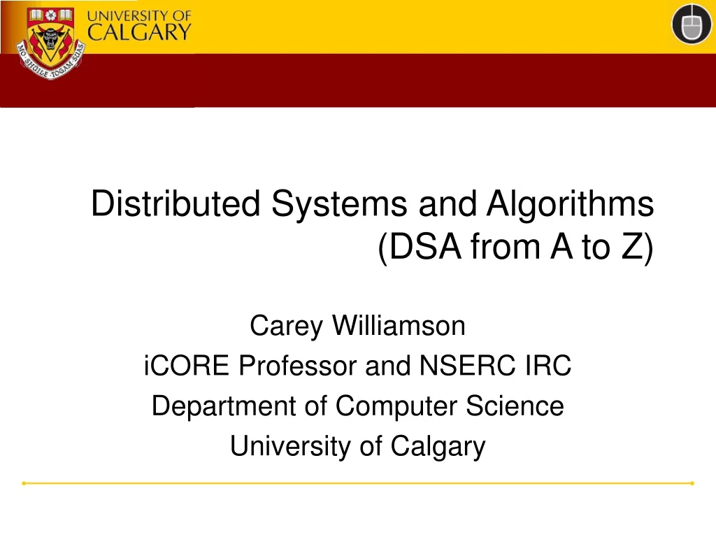 distributed systems and algorithms dsa from a to z