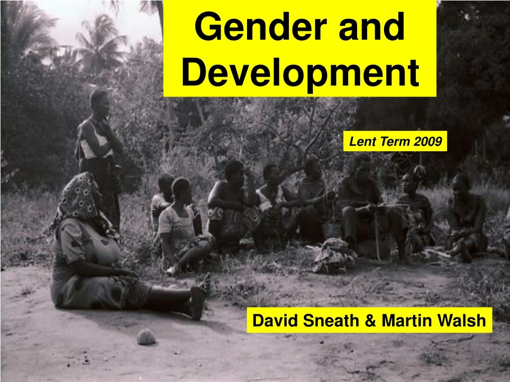 gender and development