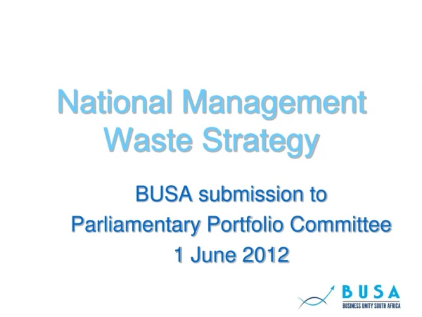 National  Management  Waste Strategy