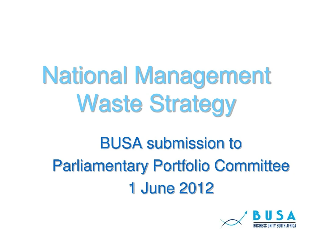 national management waste strategy