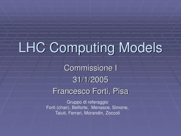 LHC Computing Models