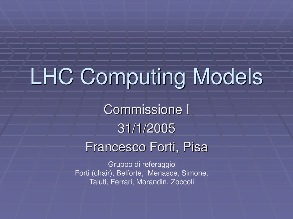 lhc computing models