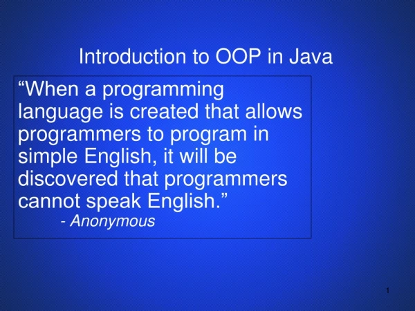 Introduction to OOP in Java