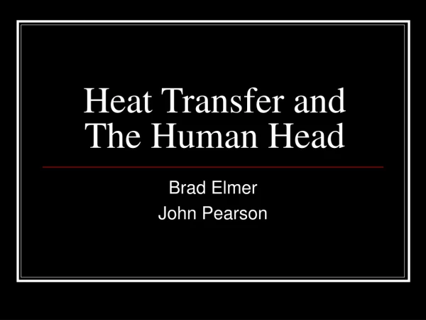 Heat Transfer and The Human Head