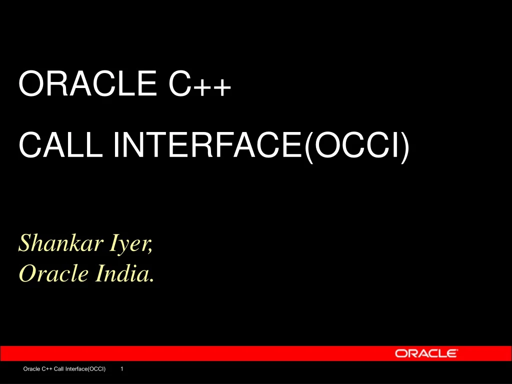 oracle c call interface occi shankar iyer oracle