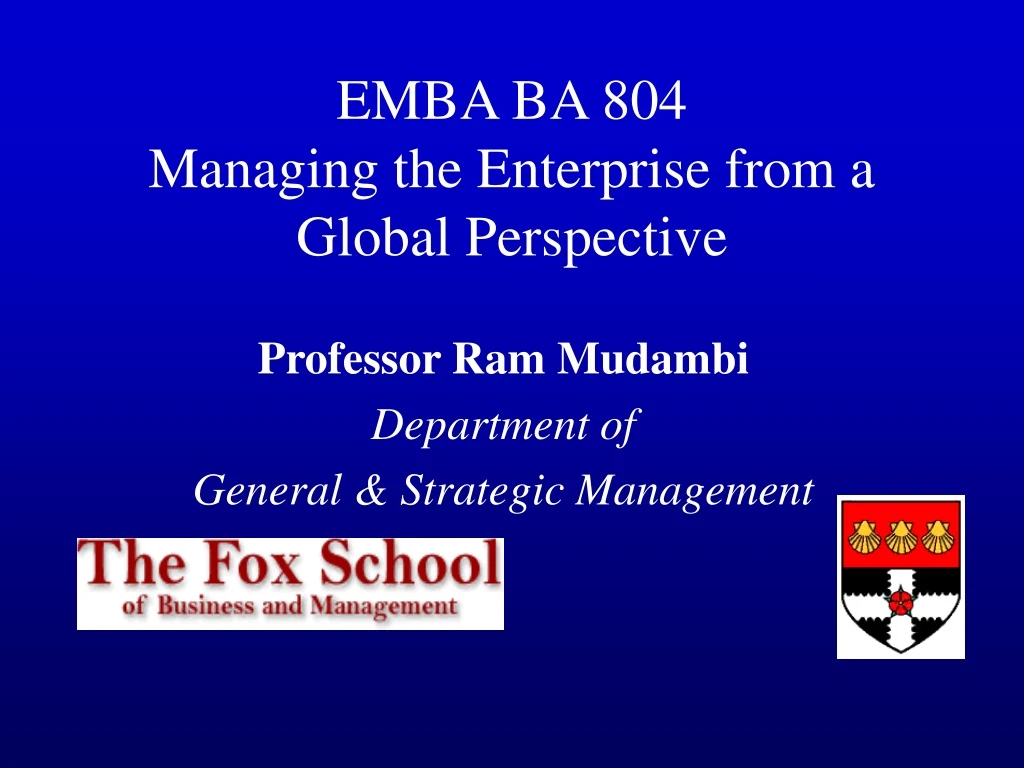 emba ba 804 managing the enterprise from a global perspective