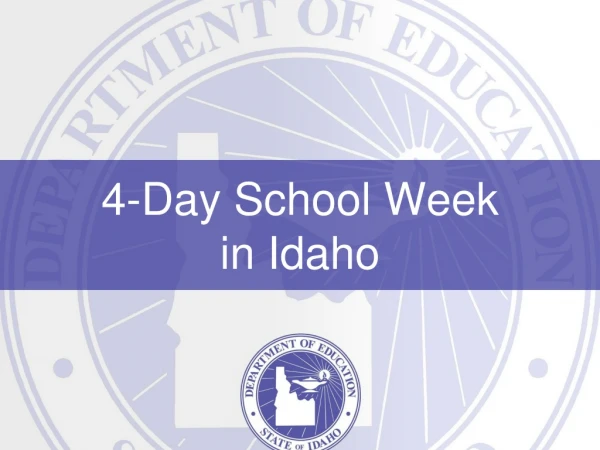 4-Day School Week in Idaho