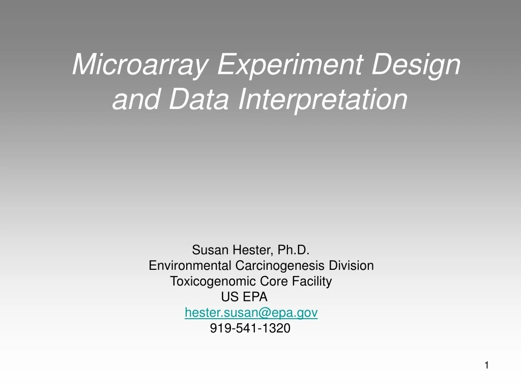 microarray experiment design and data