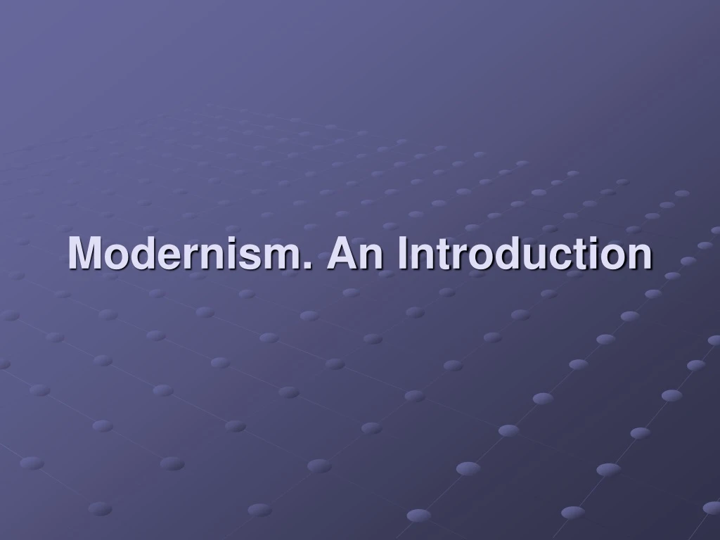 modernism an introduction