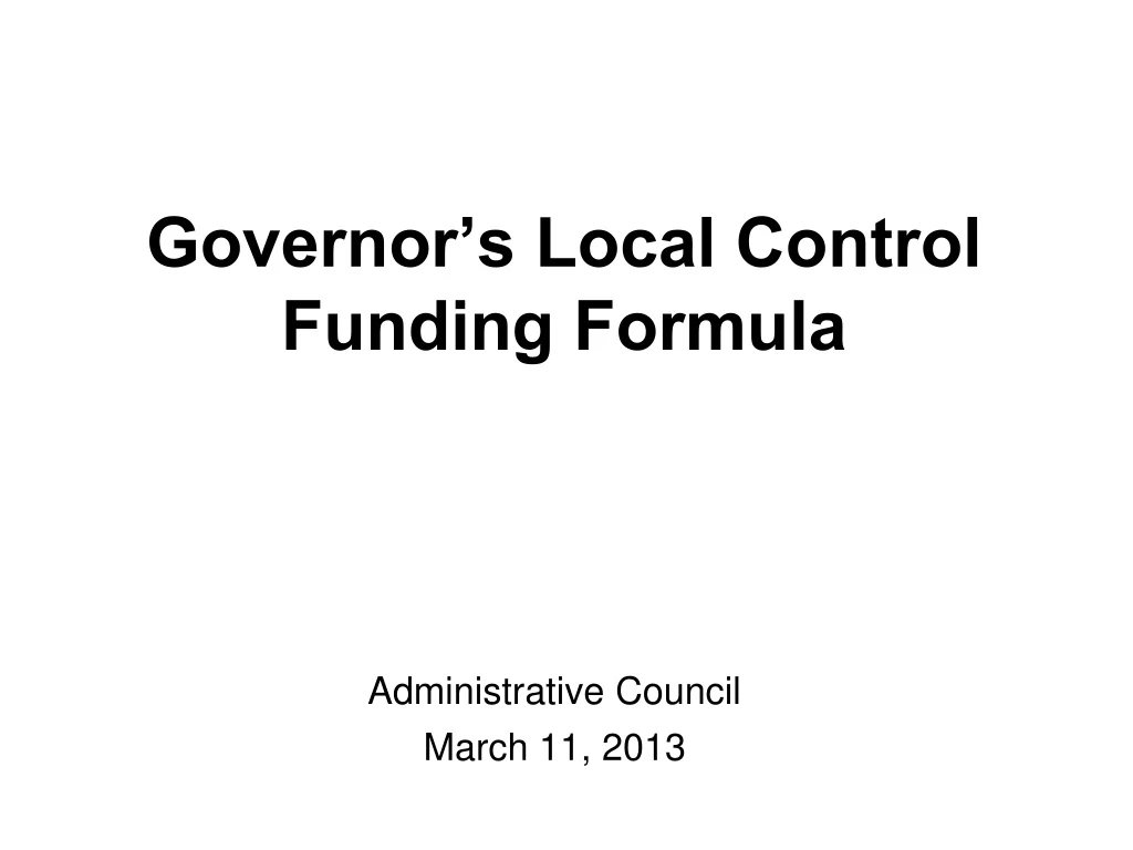 governor s local control funding formula