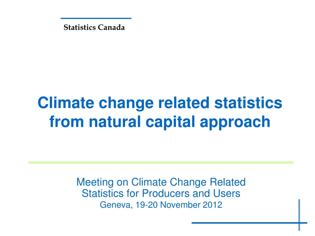 climate change related statistics from natural capital approach